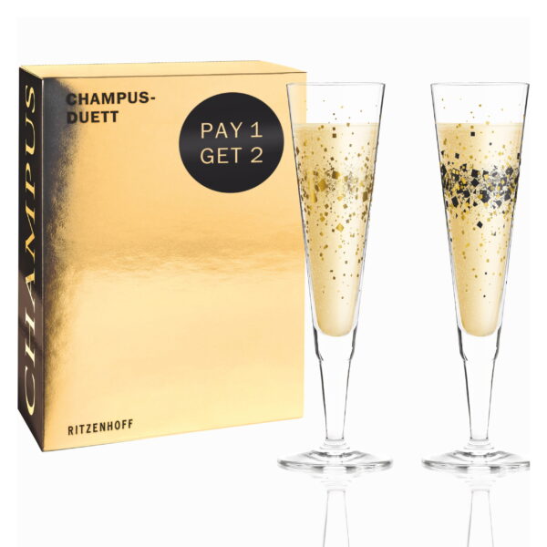 Набор бокалов для шампанского "Day & Night Sparkle" от Ramona Rosenkranz 205 мл, 2шт