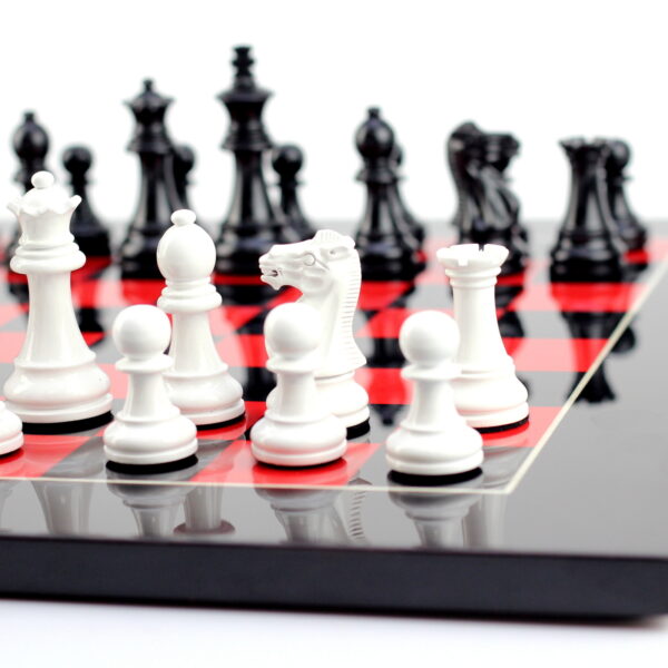 Шахматы "Lacquered"черные с красным, 42х42 см