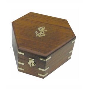 Шкатулка для секстанта 17,5×15,5×8,5см дерево, латунь - Фото