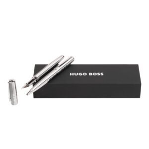 Набор Hugo Boss Label Chrome (шариковая ручка и перьевая ручка) HSH2092B+HSH2094B - Фото