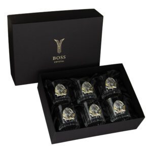 Набор бокалов для виски «LEADER» Boss Crystal, 6 бокалов (Львы) - Фото