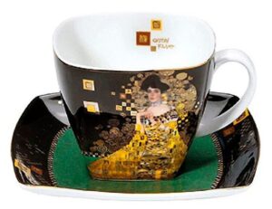 Набір Чашка з блюдцем “Adele Bloch” 250 мл, 10 см, чорна - Фото