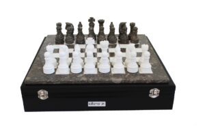 Шахматы Italfama доска из мрамора, 40х40 см, фигуры- 9 см - Фото