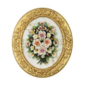 Картина с фарфоровыми цветами, 40х32 см - Фото