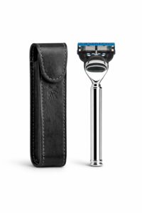 Набор дорожный бритва под «Gillette® Fusion» кожаный чехол, черный - Фото