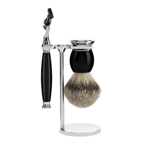 Набір для гоління “SOPHIST” бритва під “Gillette® Fusion”, помазок із ворсу борсука, підставка - Фото